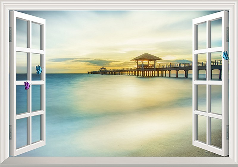 Tranh 3D cửa sổ đẹp - Mã: HB321-copy