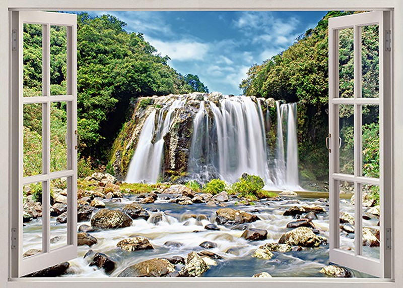 Tranh 3D cửa sổ đẹp - Mã: TH-1679 Tranh 3D cửa sổ đẹp - Mã: TH-1679
