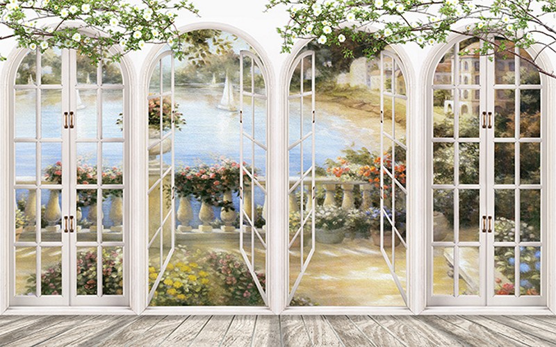Tranh 3D cửa sổ đẹp - Mã: HB420-copy Tranh 3D cửa sổ đẹp - Mã: HB420-copy